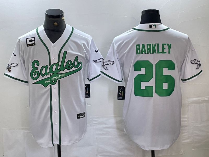 Men Philadelphia Eagles #26 Barkley White 2024 Nike Co branded NFL Jersey style 10